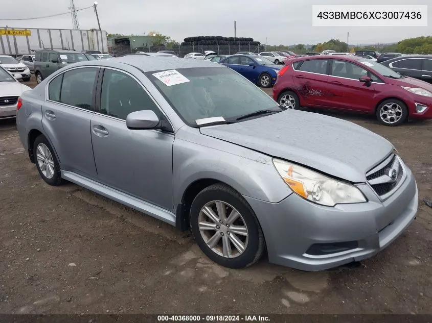 2012 Subaru Legacy 2.5I Premium VIN: 4S3BMBC6XC3007436 Lot: 40368000