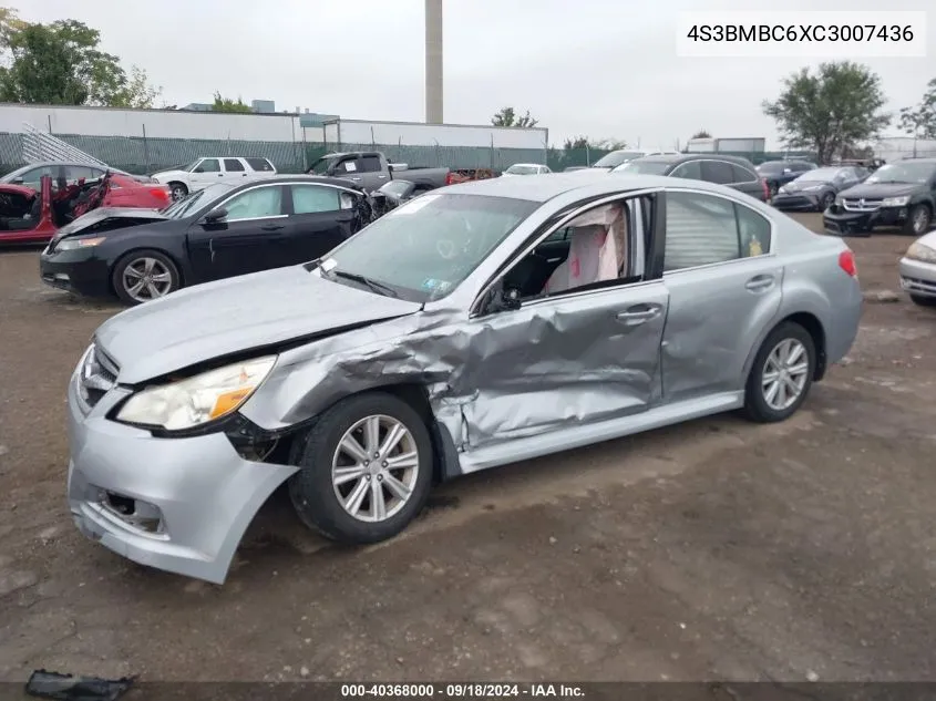 2012 Subaru Legacy 2.5I Premium VIN: 4S3BMBC6XC3007436 Lot: 40368000