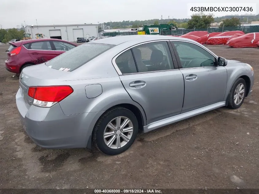 2012 Subaru Legacy 2.5I Premium VIN: 4S3BMBC6XC3007436 Lot: 40368000