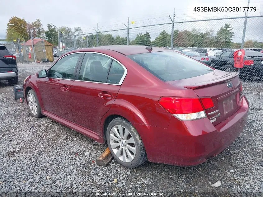 2012 Subaru Legacy 2.5I Limited VIN: 4S3BMBK60C3017779 Lot: 40469507