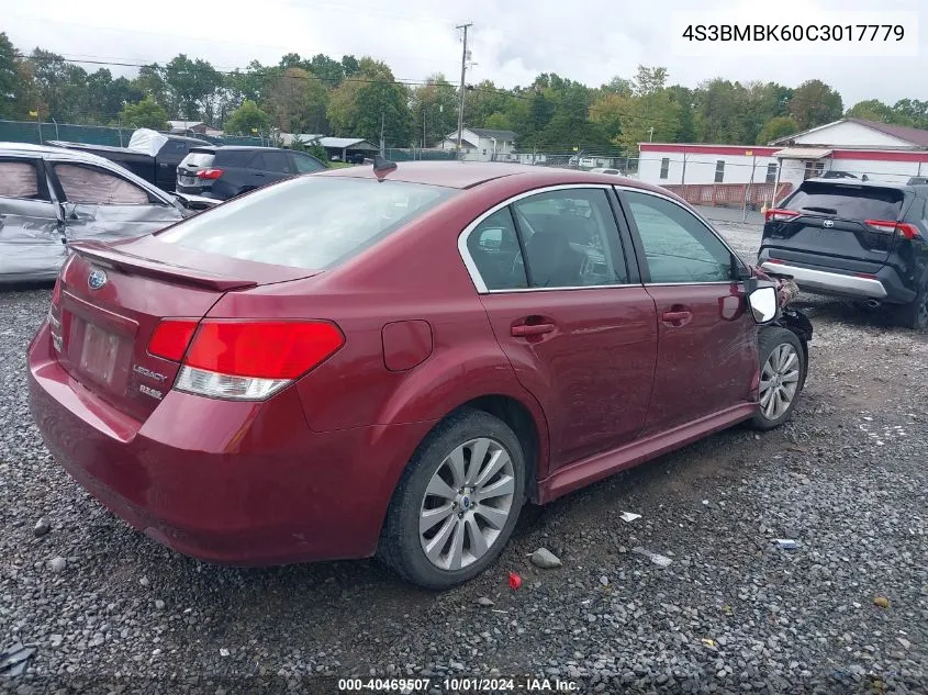 2012 Subaru Legacy 2.5I Limited VIN: 4S3BMBK60C3017779 Lot: 40469507