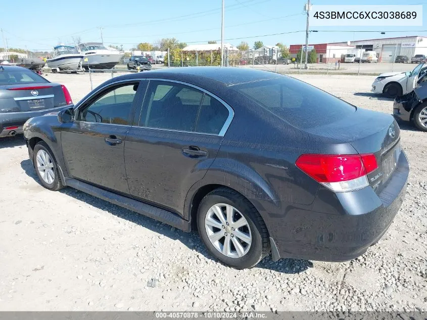 2012 Subaru Legacy 2.5I Premium VIN: 4S3BMCC6XC3038689 Lot: 40570878