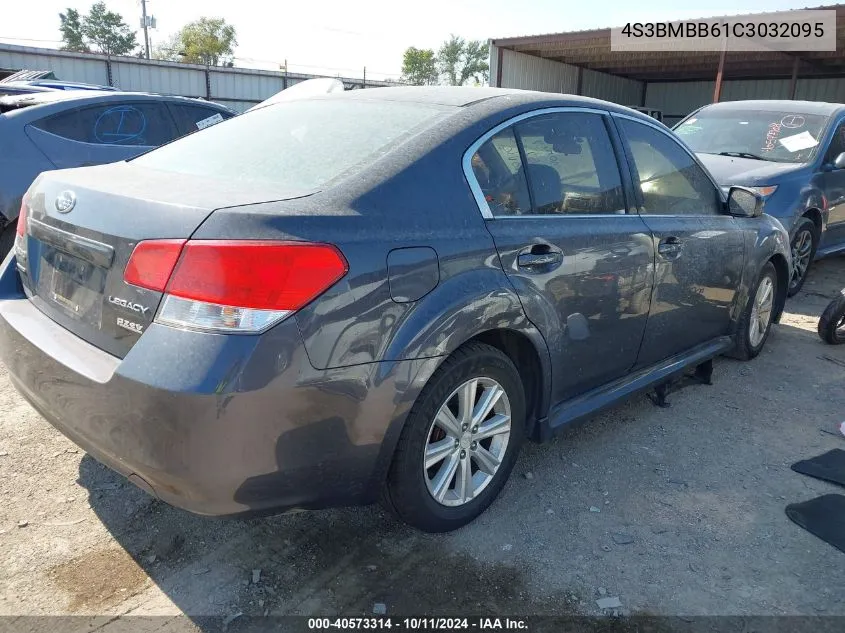 2012 Subaru Legacy 2.5I Premium VIN: 4S3BMBB61C3032095 Lot: 40573314