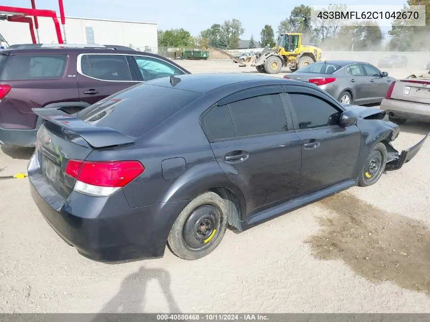 2012 Subaru Legacy 2.5Gt Limited VIN: 4S3BMFL62C1042670 Lot: 40580468