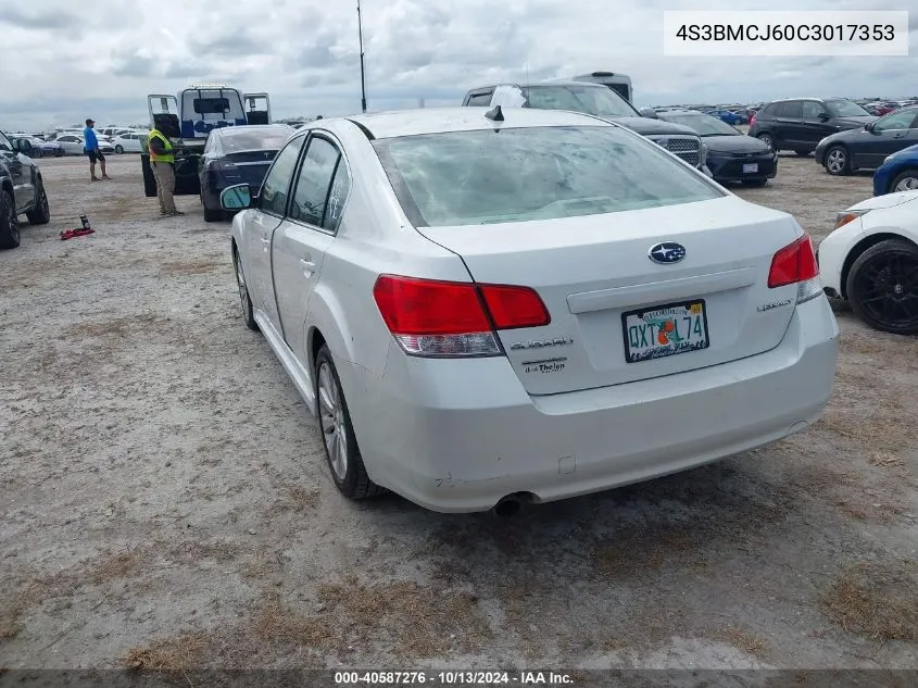 2012 Subaru Legacy 2.5I Limited VIN: 4S3BMCJ60C3017353 Lot: 40587276