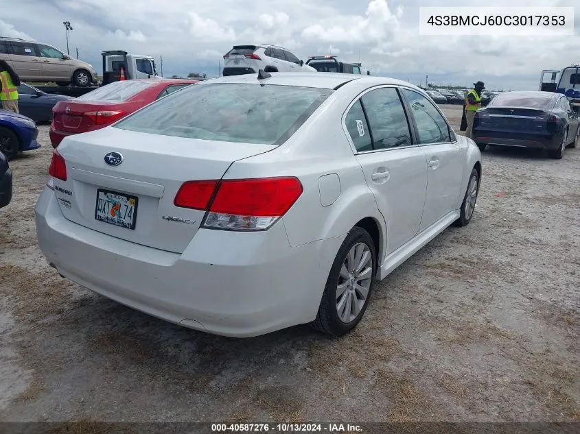 2012 Subaru Legacy 2.5I Limited VIN: 4S3BMCJ60C3017353 Lot: 40587276