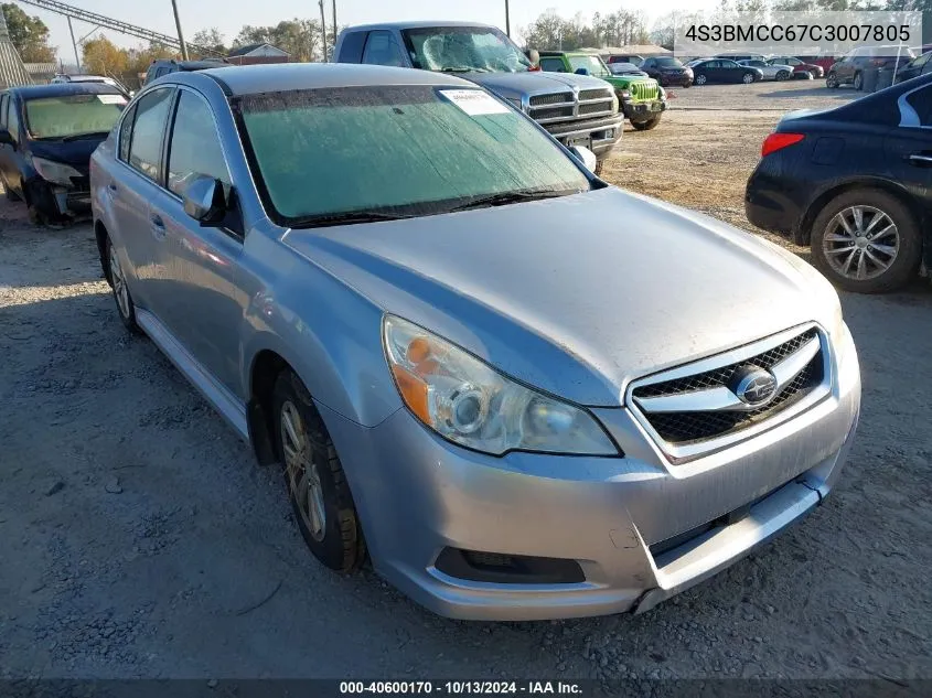 2012 Subaru Legacy 2.5I Premium VIN: 4S3BMCC67C3007805 Lot: 40600170