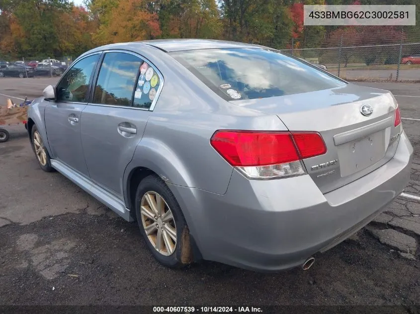 2012 Subaru Legacy 2.5I Premium VIN: 4S3BMBG62C3002581 Lot: 40607539