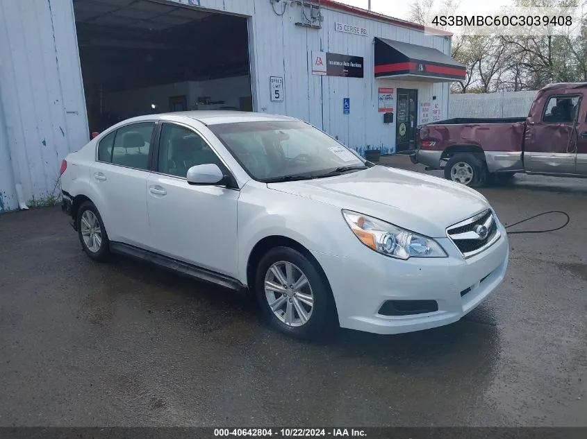 2012 Subaru Legacy 2.5I Premium VIN: 4S3BMBC60C3039408 Lot: 40642804