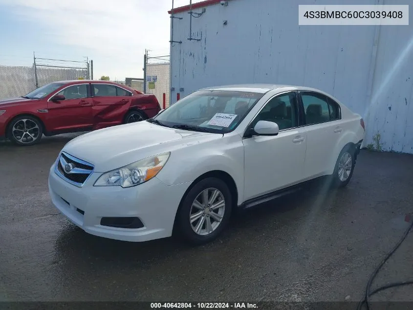 2012 Subaru Legacy 2.5I Premium VIN: 4S3BMBC60C3039408 Lot: 40642804