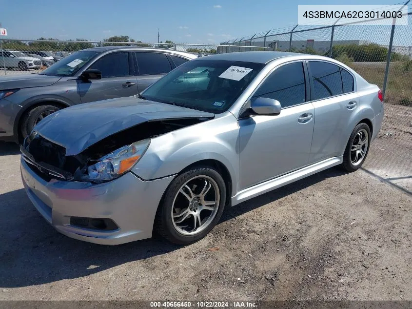 2012 Subaru Legacy 2.5I VIN: 4S3BMCA62C3014003 Lot: 40656450