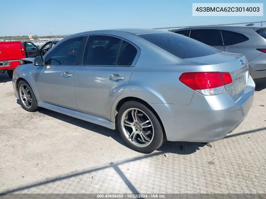 2012 Subaru Legacy 2.5I VIN: 4S3BMCA62C3014003 Lot: 40656450