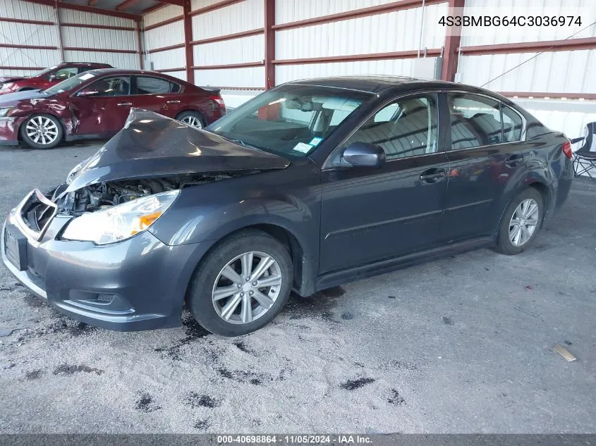 2012 Subaru Legacy 2.5I Premium VIN: 4S3BMBG64C3036974 Lot: 40698864