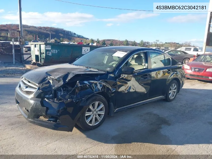 2012 Subaru Legacy 2.5I Premium VIN: 4S3BMBC62C3042181 Lot: 40752415