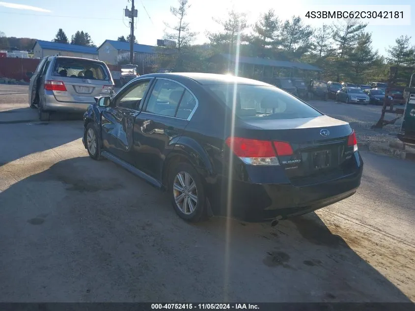 2012 Subaru Legacy 2.5I Premium VIN: 4S3BMBC62C3042181 Lot: 40752415