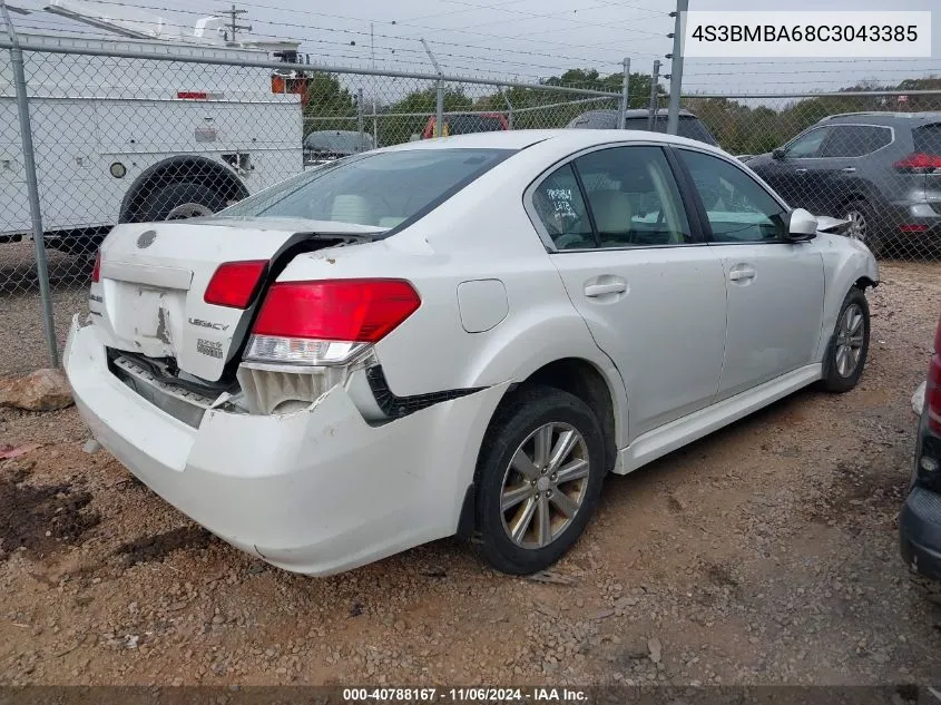 2012 Subaru Legacy 2.5I VIN: 4S3BMBA68C3043385 Lot: 40788167