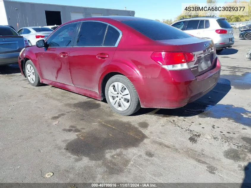 2012 Subaru Legacy 2.5I VIN: 4S3BMCA68C3029377 Lot: 40799516