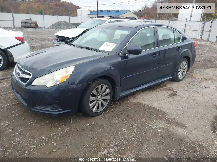 2012 Subaru Legacy 2.5I Limited VIN: 4S3BMBK64C3028171 Lot: 40803733