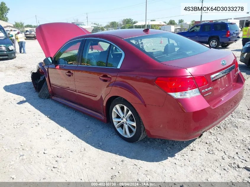 2013 Subaru Legacy 2.5I Limited VIN: 4S3BMCK64D3033278 Lot: 40230738