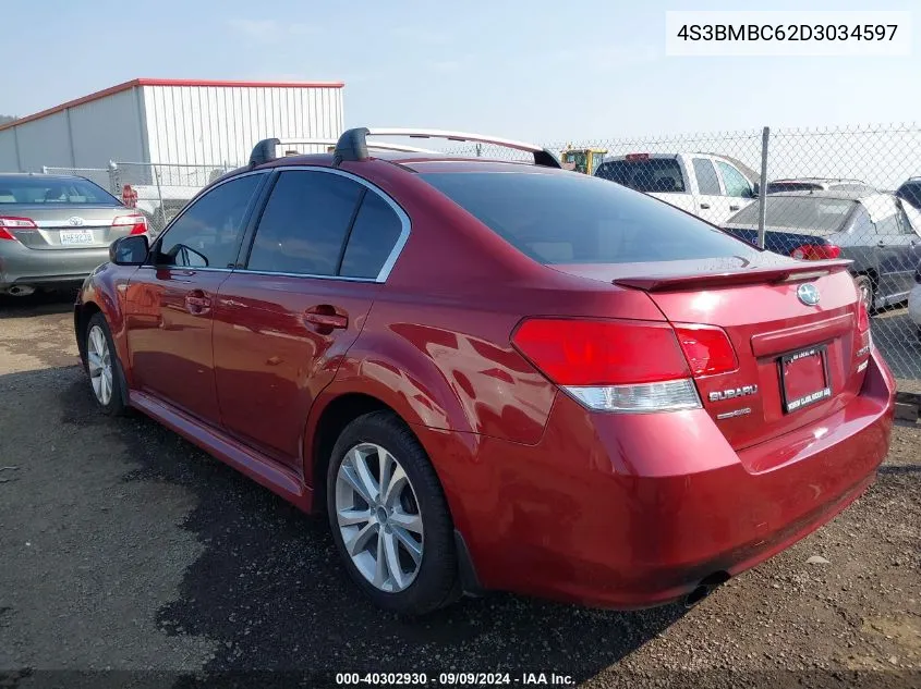 2013 Subaru Legacy 2.5I Premium VIN: 4S3BMBC62D3034597 Lot: 40302930