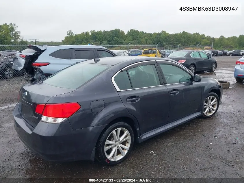 2013 Subaru Legacy 2.5I Limited VIN: 4S3BMBK63D3008947 Lot: 40423133