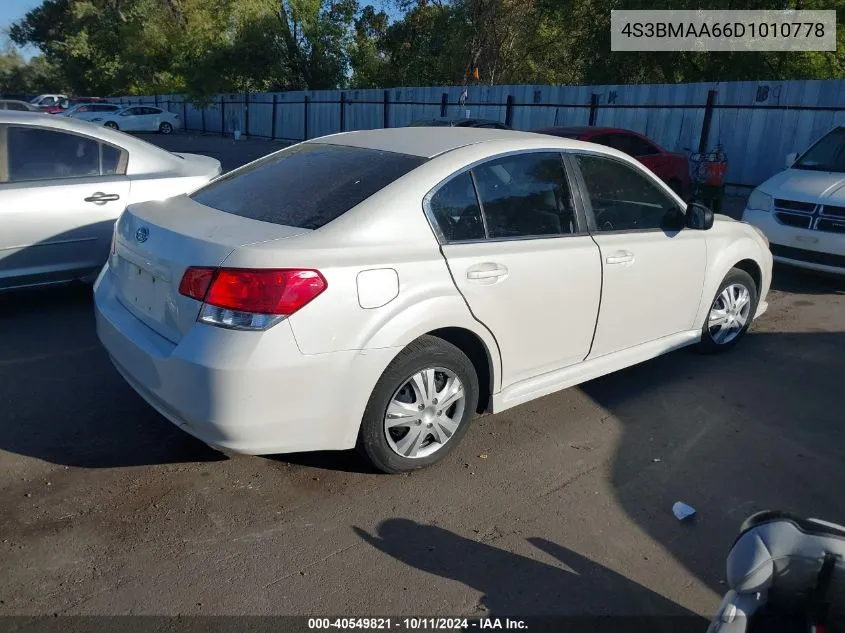 2013 Subaru Legacy 2.5I VIN: 4S3BMAA66D1010778 Lot: 40549821