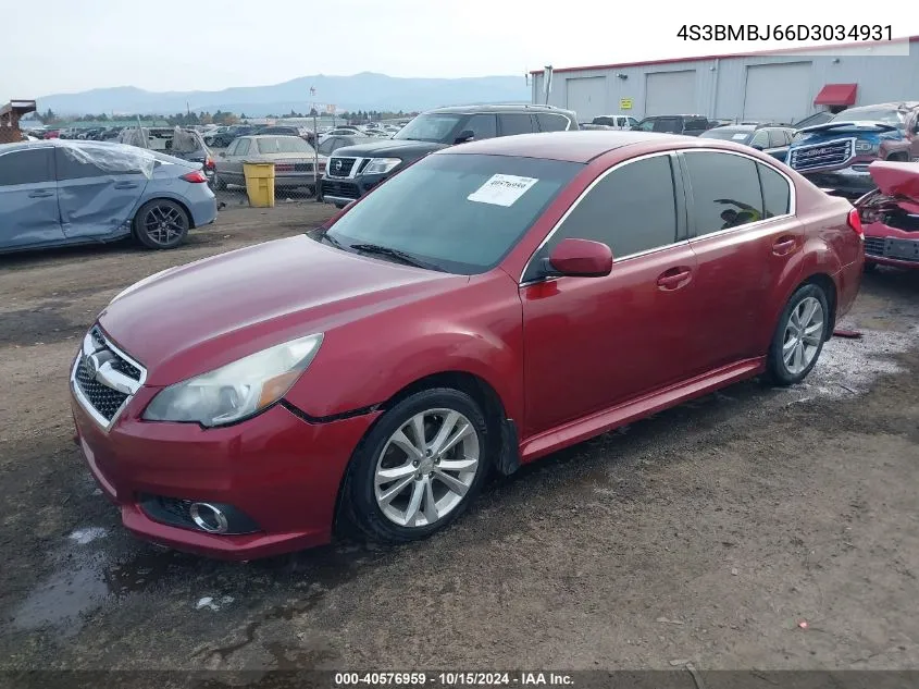 2013 Subaru Legacy 2.5I Limited VIN: 4S3BMBJ66D3034931 Lot: 40576959