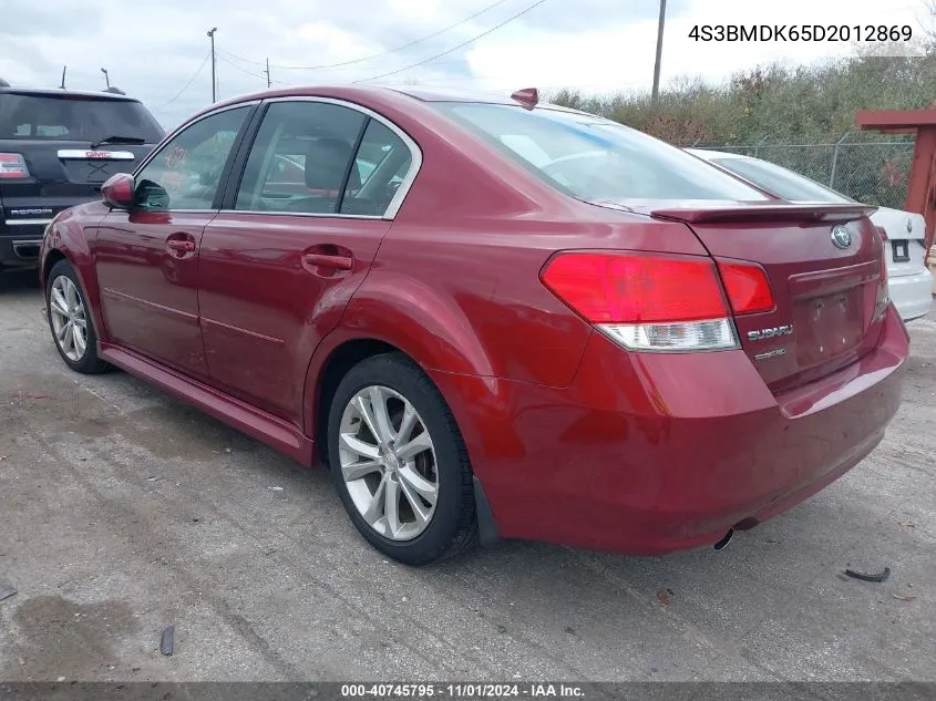 2013 Subaru Legacy 3.6R Limited VIN: 4S3BMDK65D2012869 Lot: 40745795