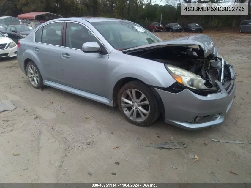 2013 Subaru Legacy 2.5I Limited VIN: 4S3BMBP6XD3002796 Lot: 40751134