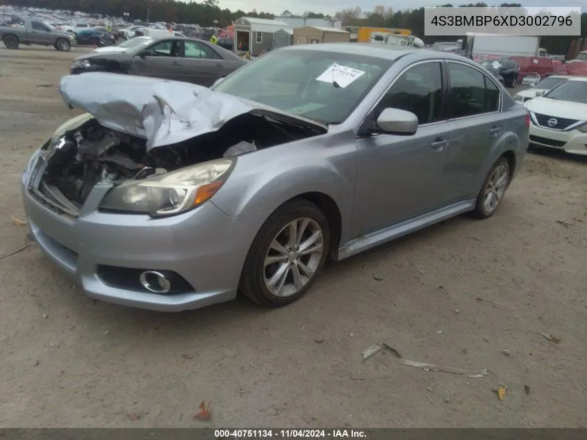 2013 Subaru Legacy 2.5I Limited VIN: 4S3BMBP6XD3002796 Lot: 40751134