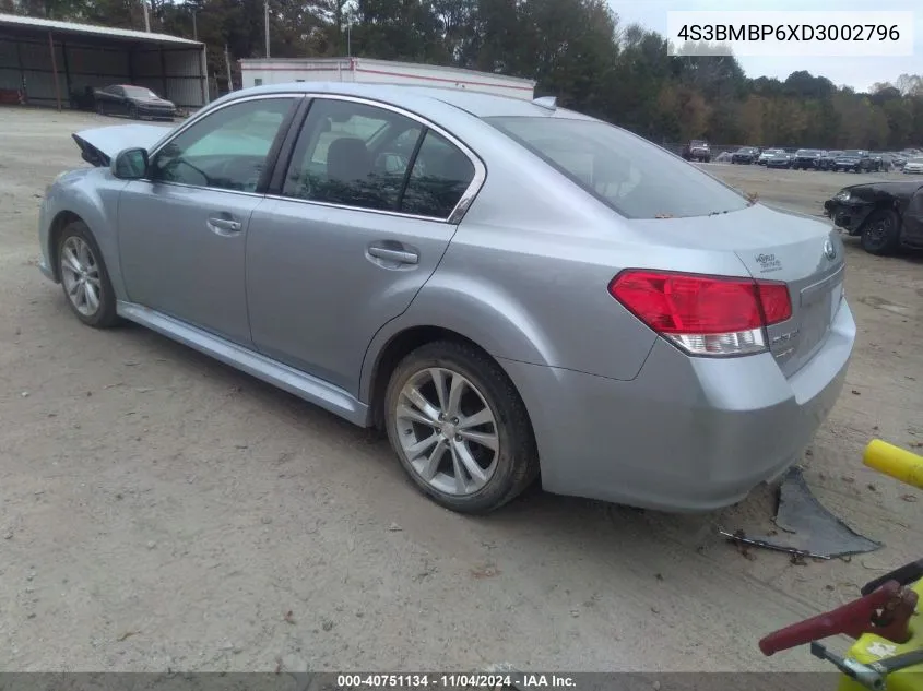 2013 Subaru Legacy 2.5I Limited VIN: 4S3BMBP6XD3002796 Lot: 40751134