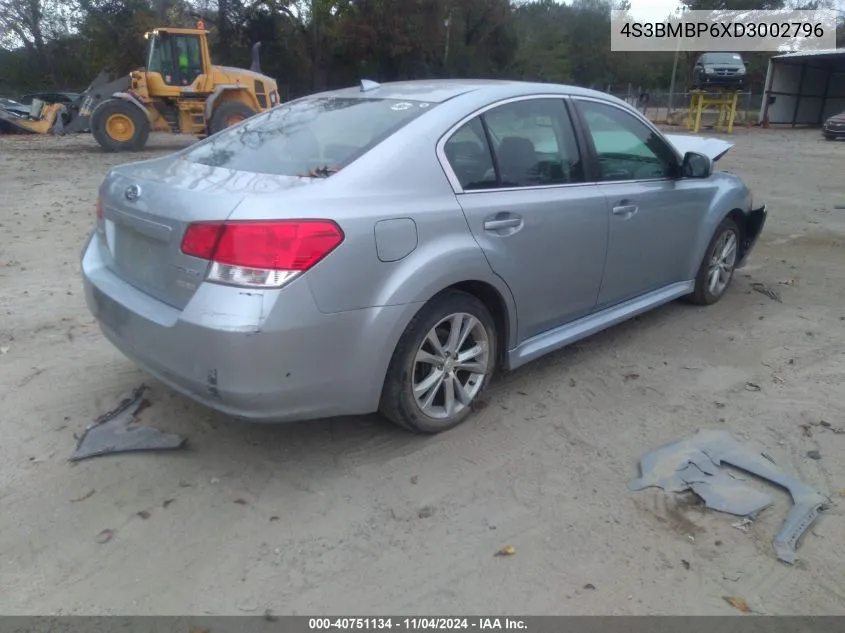 2013 Subaru Legacy 2.5I Limited VIN: 4S3BMBP6XD3002796 Lot: 40751134