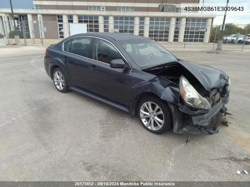 2014 Subaru Legacy 2.5I VIN: 4S3BMGB61E3009643 Lot: 20175852