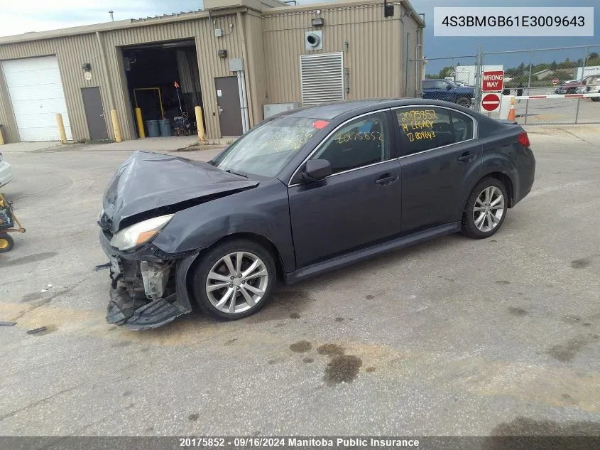 2014 Subaru Legacy 2.5I VIN: 4S3BMGB61E3009643 Lot: 20175852