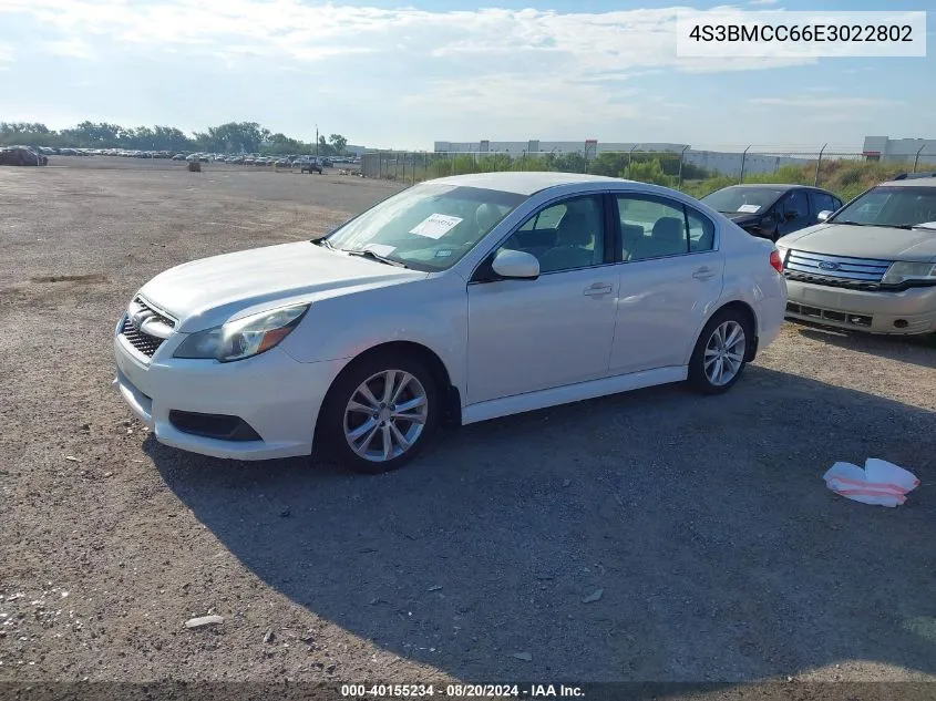 2014 Subaru Legacy 2.5I Premium VIN: 4S3BMCC66E3022802 Lot: 40155234