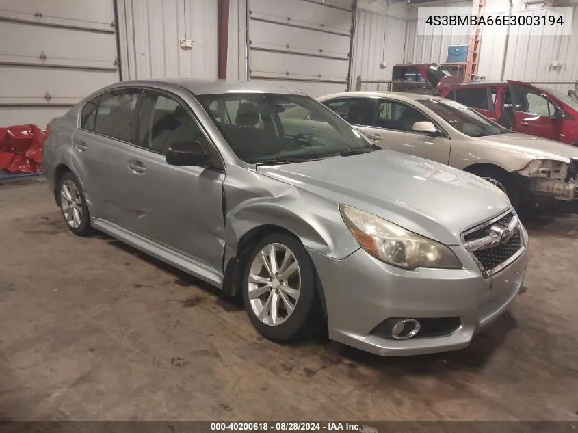 2014 Subaru Legacy 2.5I VIN: 4S3BMBA66E3003194 Lot: 40200618