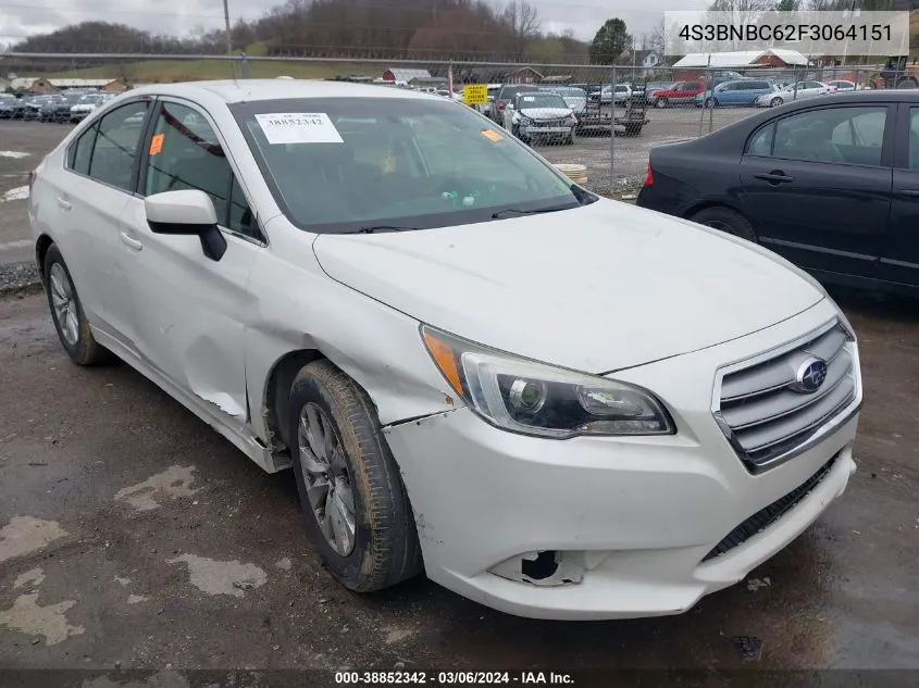 2015 Subaru Legacy 2.5I Premium VIN: 4S3BNBC62F3064151 Lot: 38852342