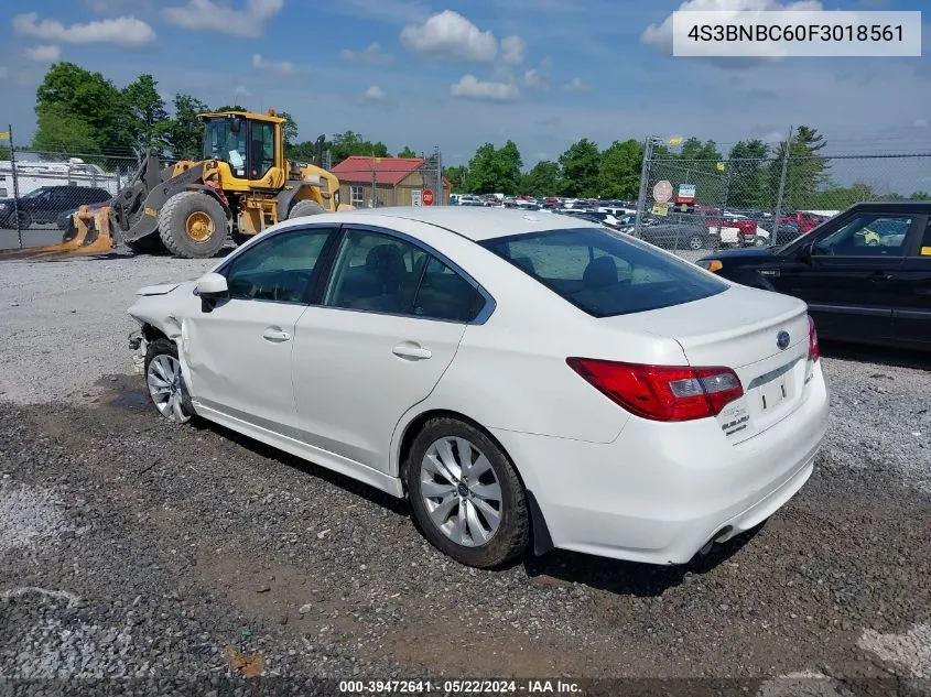 2015 Subaru Legacy 2.5I Premium VIN: 4S3BNBC60F3018561 Lot: 39472641