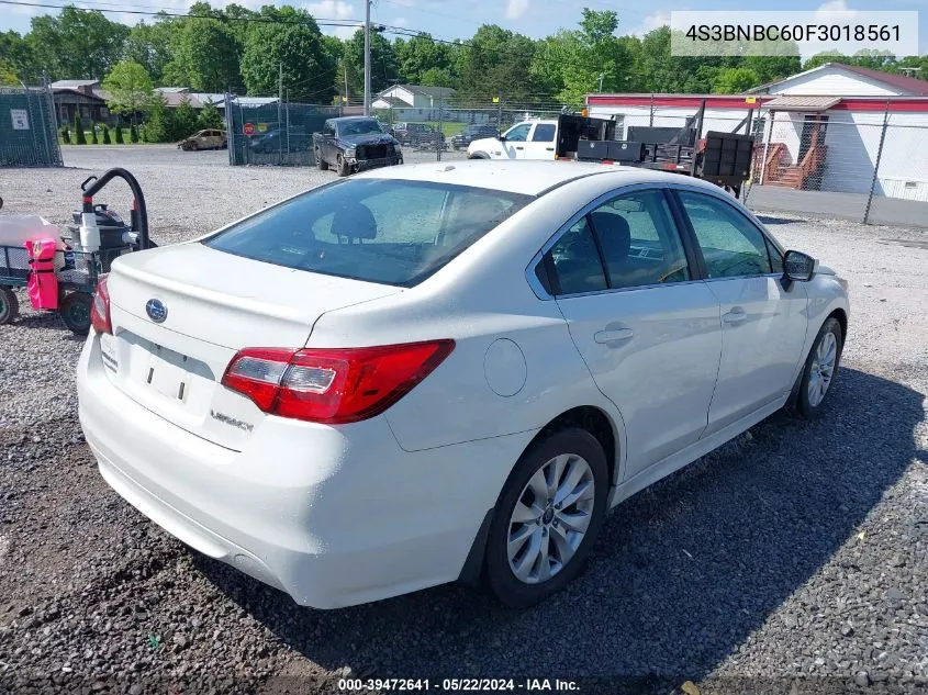 2015 Subaru Legacy 2.5I Premium VIN: 4S3BNBC60F3018561 Lot: 39472641