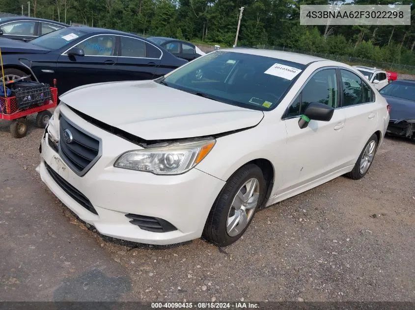 2015 Subaru Legacy 2.5I VIN: 4S3BNAA62F3022298 Lot: 40090435