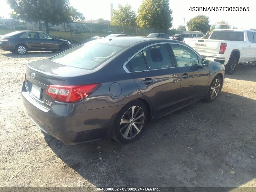 4S3BNAN67F3063665 2015 Subaru Legacy 2.5I Limited