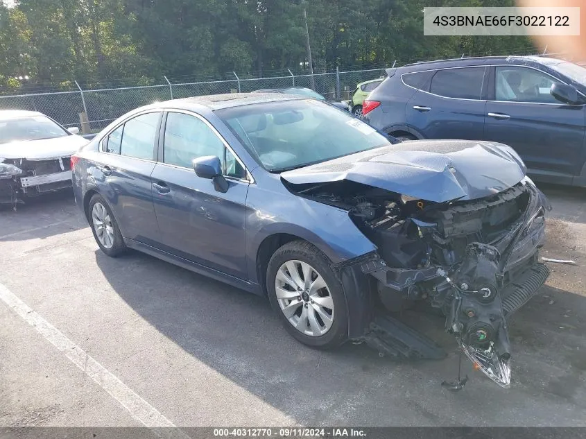 2015 Subaru Legacy 2.5I Premium VIN: 4S3BNAE66F3022122 Lot: 40312770