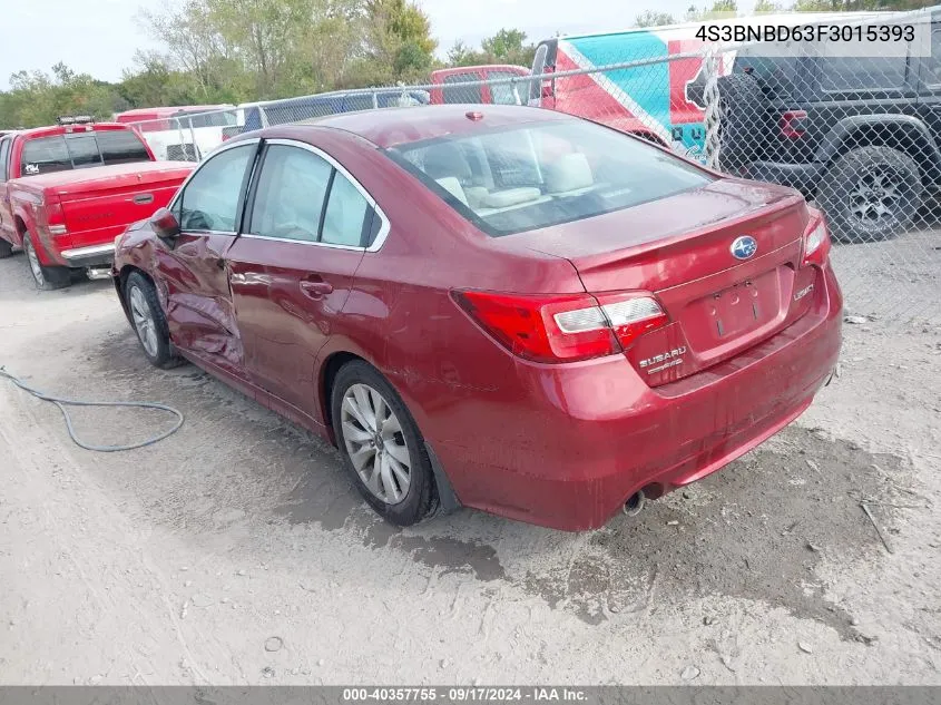 2015 Subaru Legacy 2.5I Premium VIN: 4S3BNBD63F3015393 Lot: 40357755