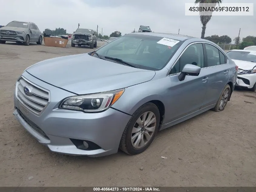 2015 Subaru Legacy 2.5I Premium VIN: 4S3BNAD69F3028112 Lot: 40564273