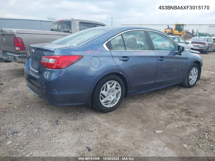 2015 Subaru Legacy 2.5I VIN: 4S3BNBA6XF3015170 Lot: 40741559