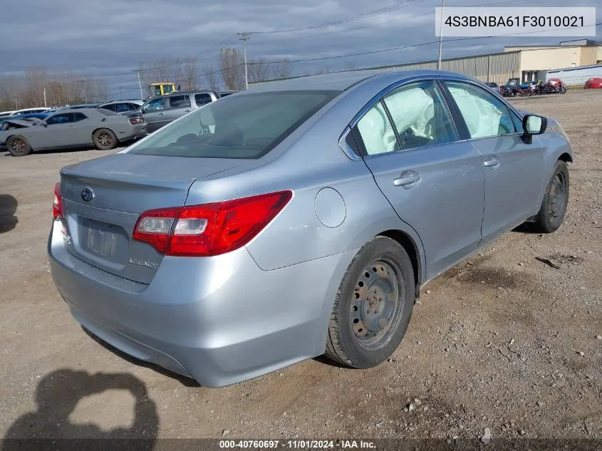 2015 Subaru Legacy 2.5I VIN: 4S3BNBA61F3010021 Lot: 40760697