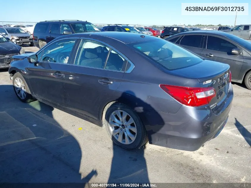 4S3BNAD69F3012735 2015 Subaru Legacy 2.5I Premium