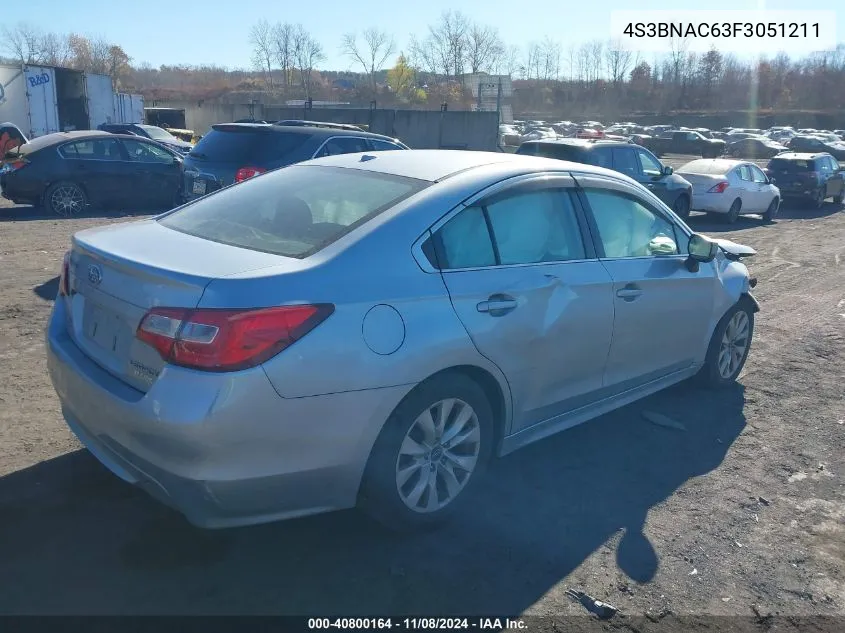 2015 Subaru Legacy 2.5I Premium VIN: 4S3BNAC63F3051211 Lot: 40800164