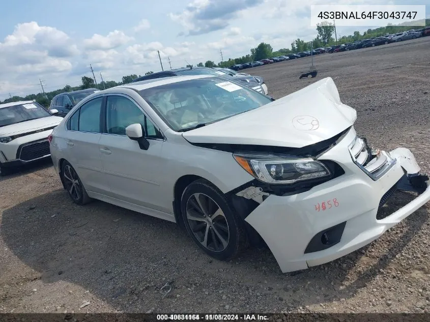 4S3BNAL64F3043747 2015 Subaru Legacy 2.5I Limited