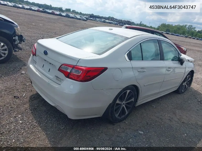 4S3BNAL64F3043747 2015 Subaru Legacy 2.5I Limited